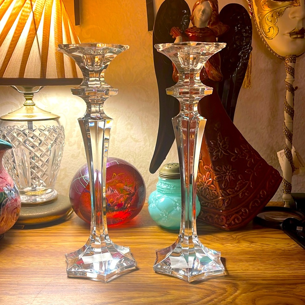 Pair Vintage 12” Mikasa Kings court candle sticks